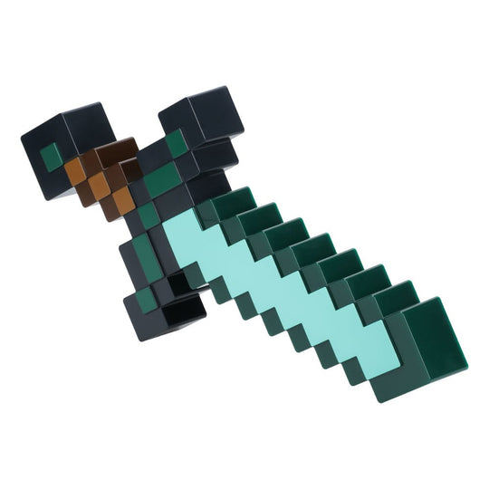 Lampe Épée Diamant Minecraft Paladone allumée, vue de face