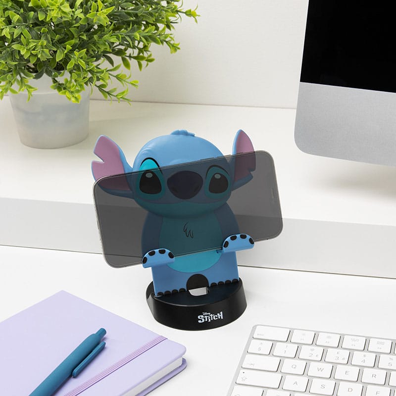 Support téléphone Stitch 7 cm avec un smartphone posé