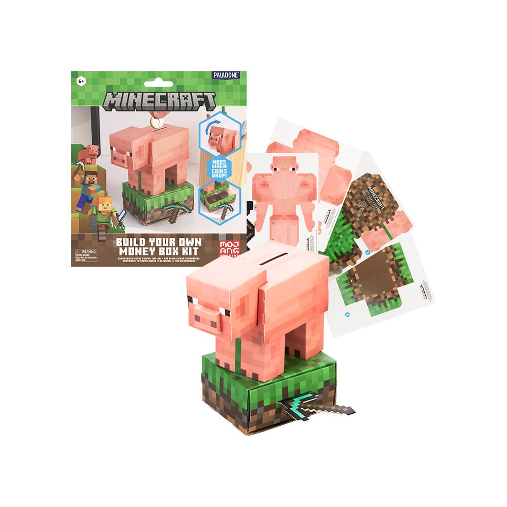 Kit de construction tirelire Minecraft Cochon avec pièces détachées