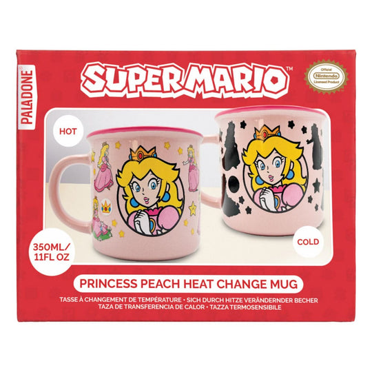 Mug thermique Super Mario Princesse Peach avec liquide chaud et décor révélé