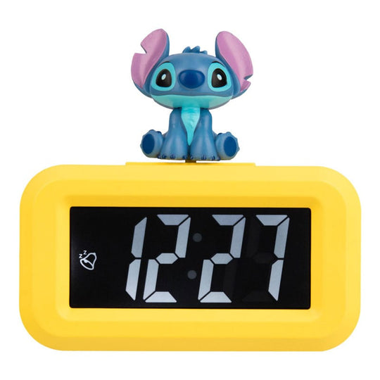 Mini réveil numérique Lilo & Stitch Icon Stitch 8 cm de Paladone, vue de face.