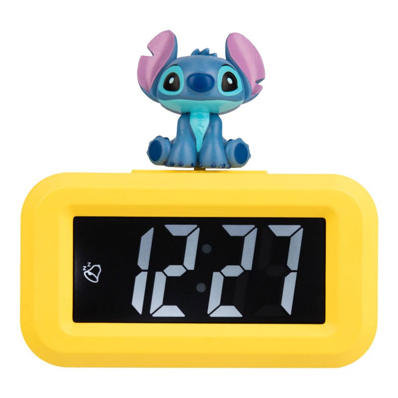 Mini réveil numérique Lilo & Stitch Icon Stitch 8 cm de Paladone, vue de face.