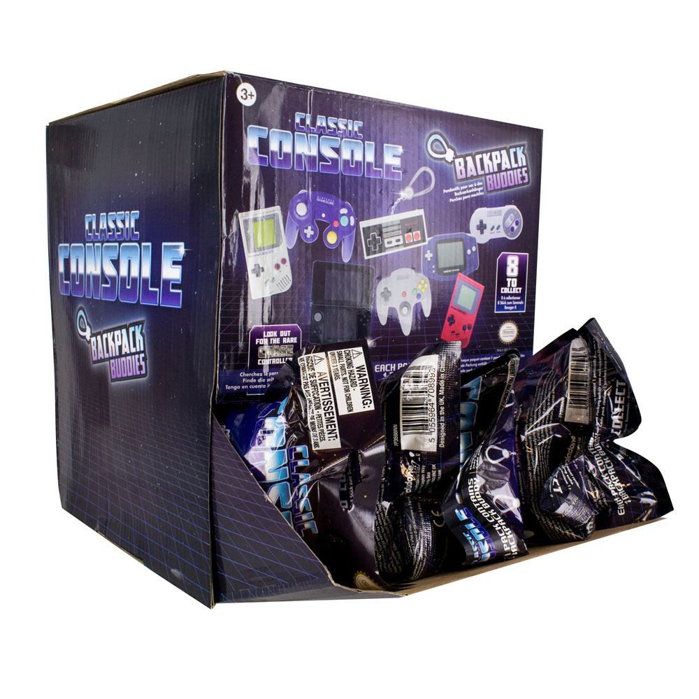 Présentoir de 24 porte-clés Nintendo Mystery Bags Paladone avec consoles classiques variées