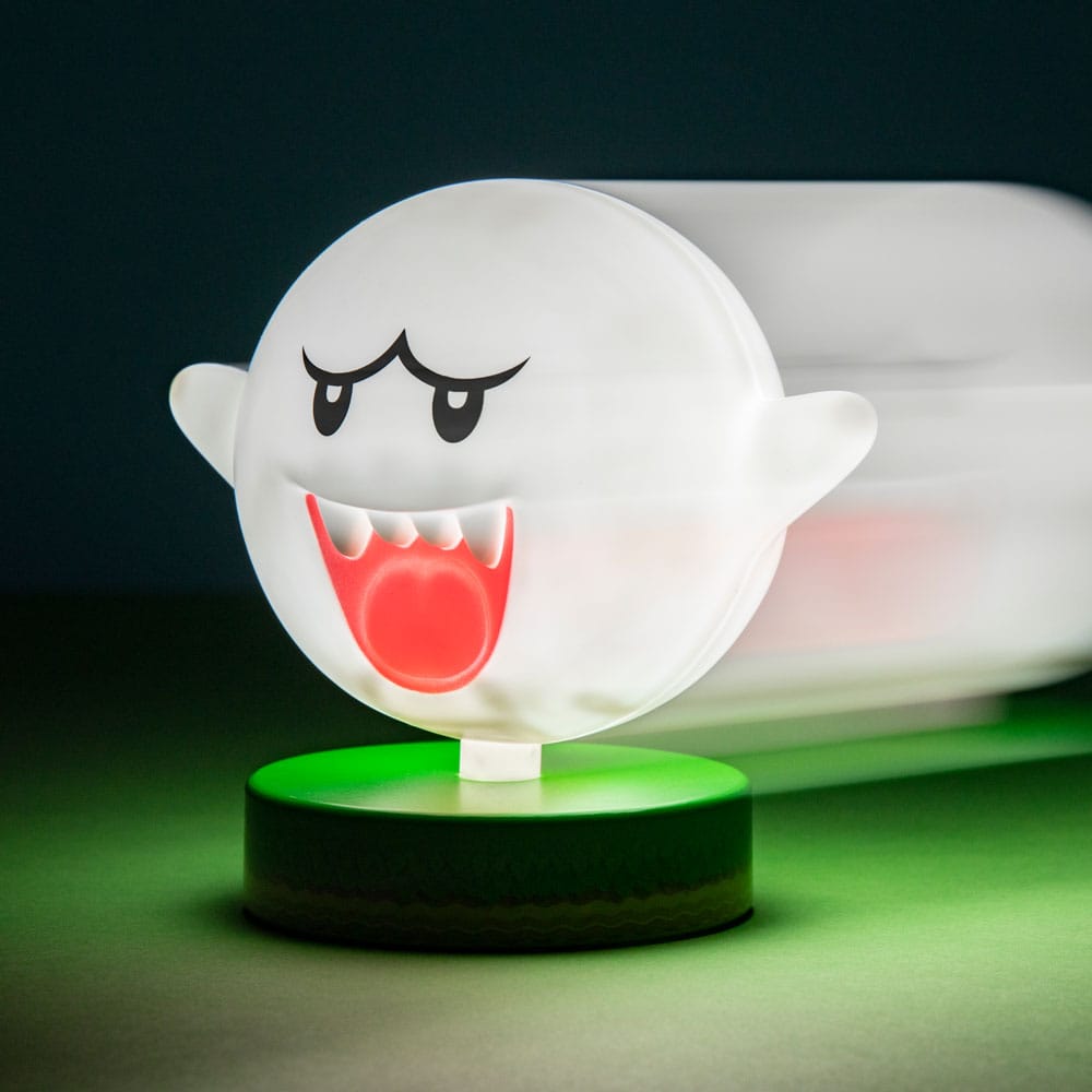 Veilleuse Super Mario Boo 10cm, vue latérale sur un fond neutre