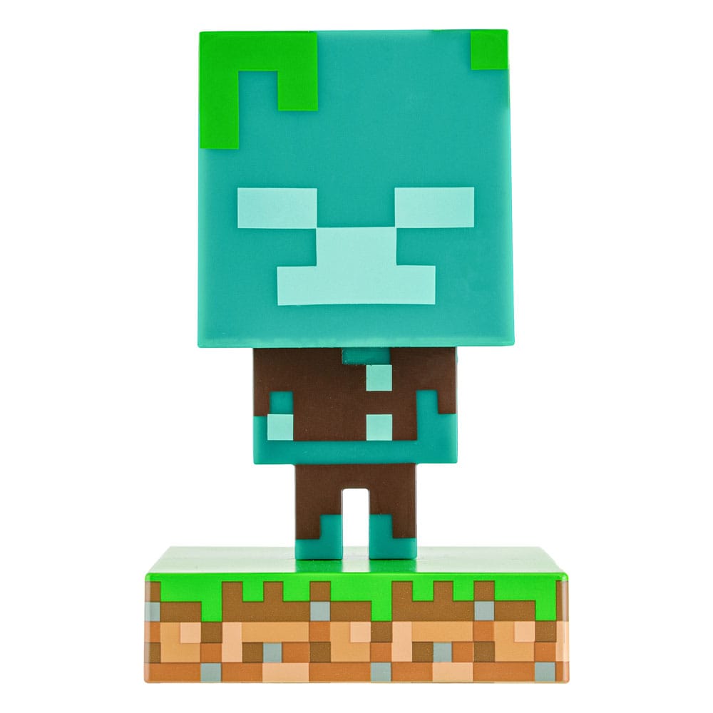 Veilleuse Minecraft Icon Drowned Zombie Paladone allumée