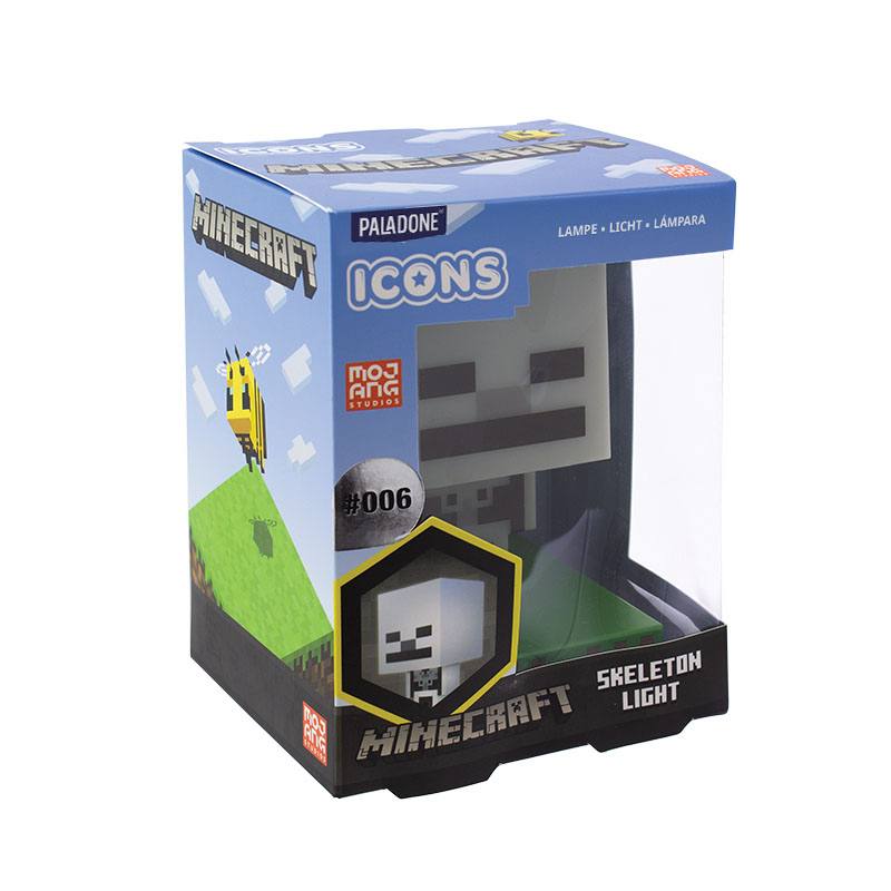 Veilleuse Minecraft Squelette Icon Paladone éteinte, vue de face