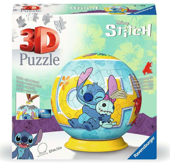 Détail du Puzzle 3D Stitch Ravensburger, montrant la texture des pièces et le design du personnage