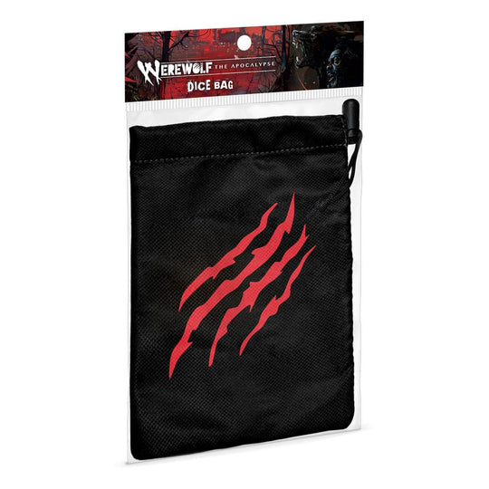 Sac à dés officiel noir Werewolf: The Apocalypse 5e Édition RPG de Renegade avec symbole Garou blanc