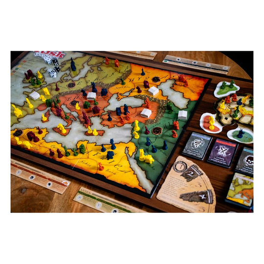 Plateau de jeu Risk Godstorm ANGLAIS avec figurines et zones de contrôle