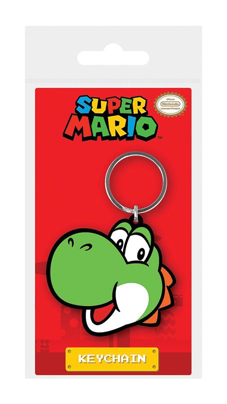 Porte-clés officiel Super Mario Yoshi en caoutchouc de 6 cm
