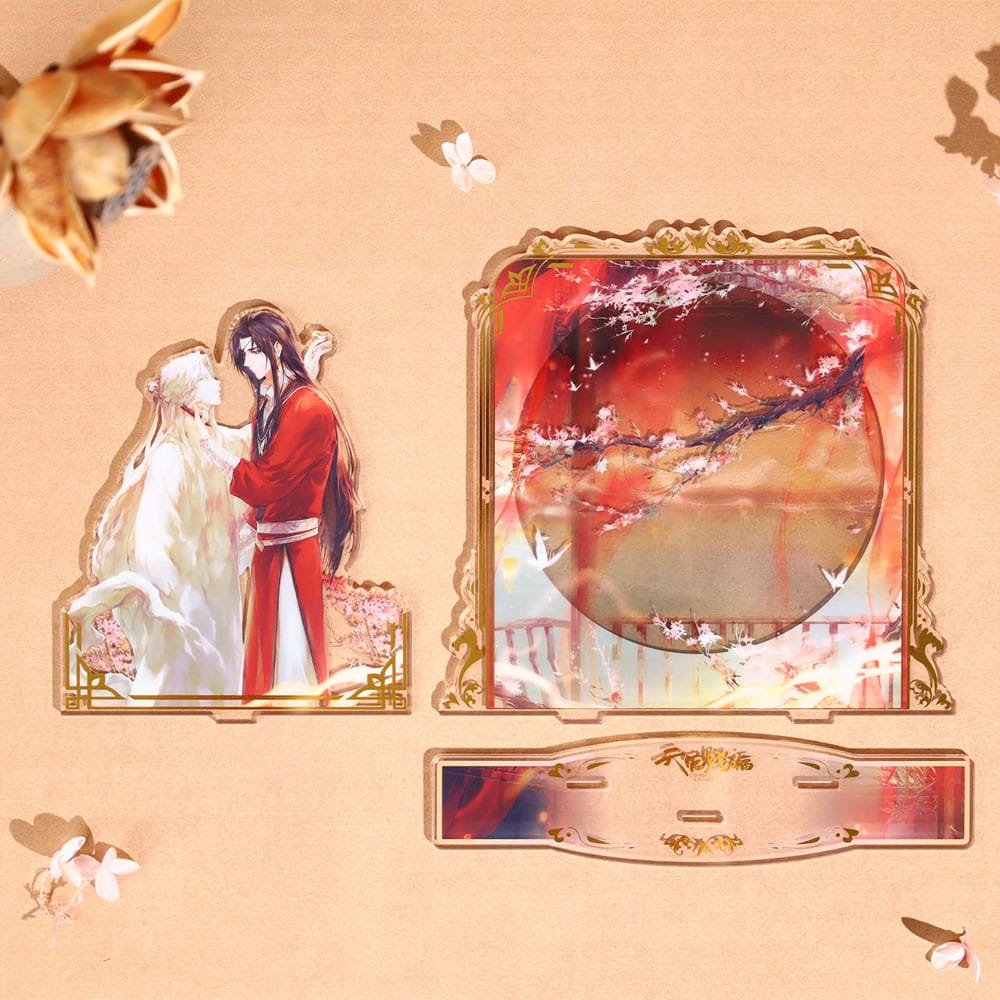 Gros plan sur les détails des personnages de la figurine Heaven Official's Blessing