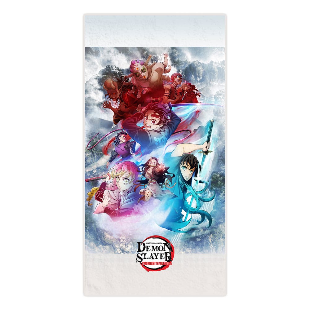 Serviette de bain Demon Slayer Kimetsu no Yaiba Swordsmith Village Arc 150x75 cm officielle Sakami Merchandise