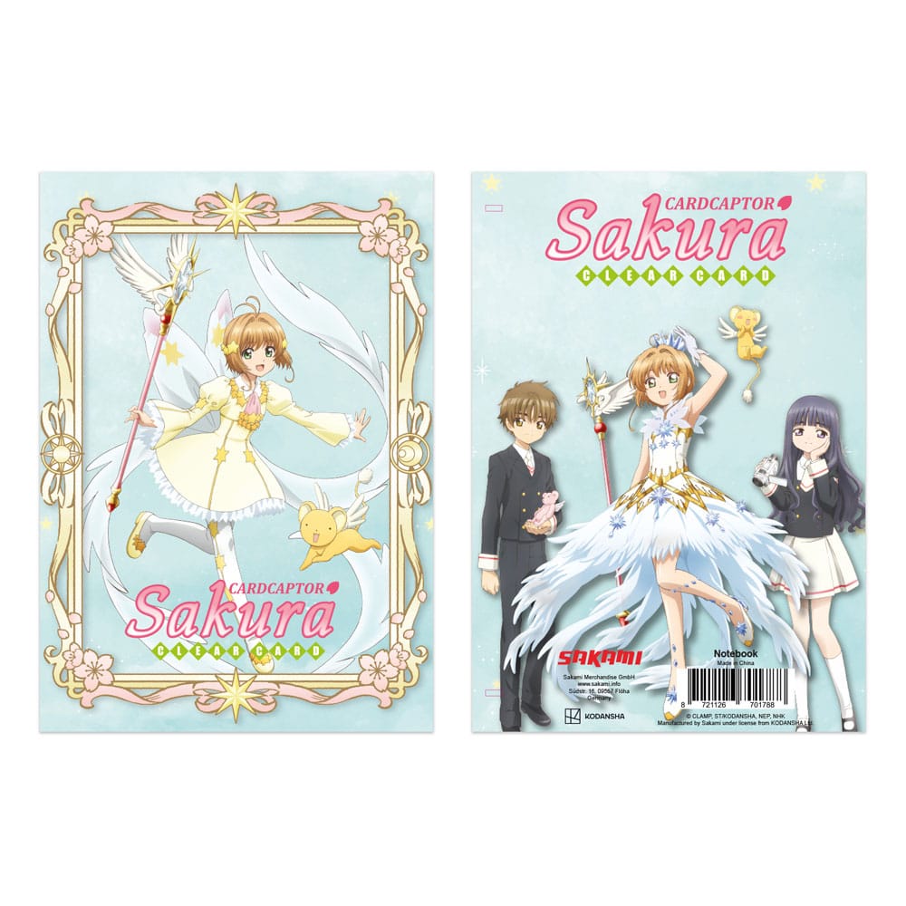 Carnet Cardcaptor Sakura Clear Card A5 Sakami Merchandise, vue de la couverture avant avec Sakura