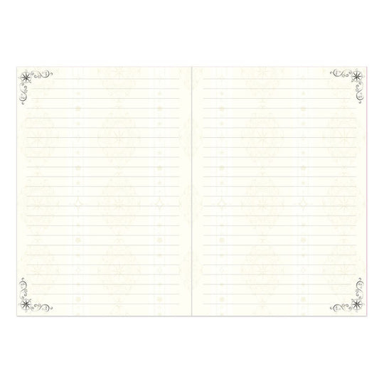 Carnet Cardcaptor Sakura Clear Card A5 ouvert, montrant les pages intérieures lignées ou illustrées