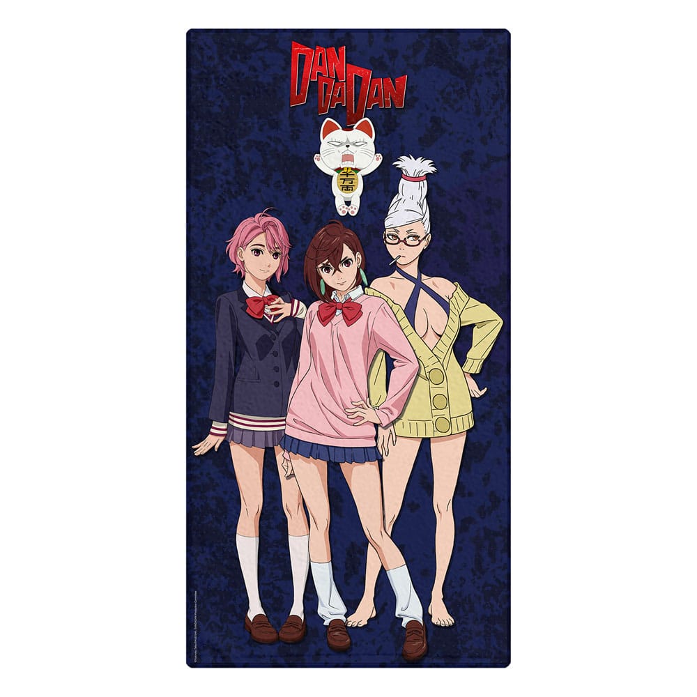 Serviette de bain Dandadan officielle avec Momo, Aira et Seiko en microfibre 150x75 cm