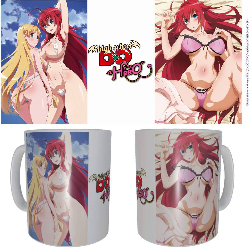 Mug céramique officiel High School DxD Hero représentant Rias Gremory et Koneko Toujou (Argento), produit par Sakami Merchandise.
