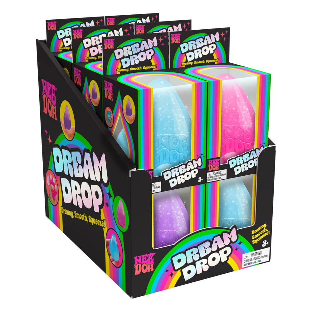 Présentoir complet NeeDoh Dream Drop avec 12 balles anti-stress
