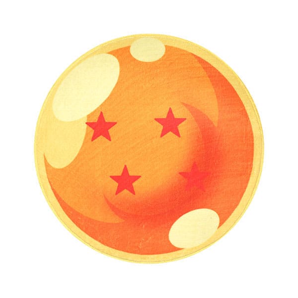 Tapis rond Dragon Ball 4 Étoiles SD Toys 60x60 cm sur un sol en bois
