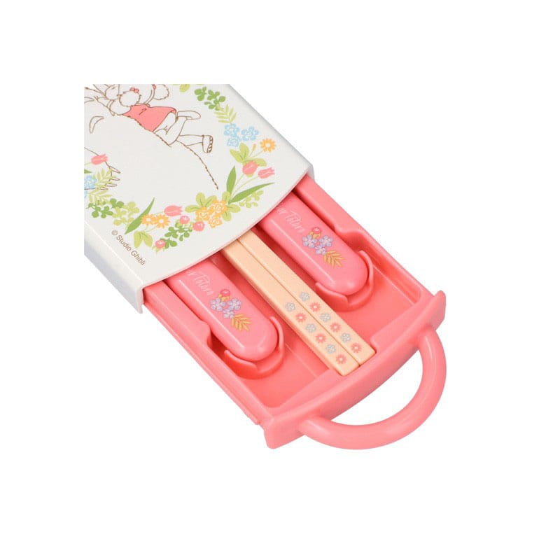 Set de couverts Totoro dans son étui de transport, idéal pour bento