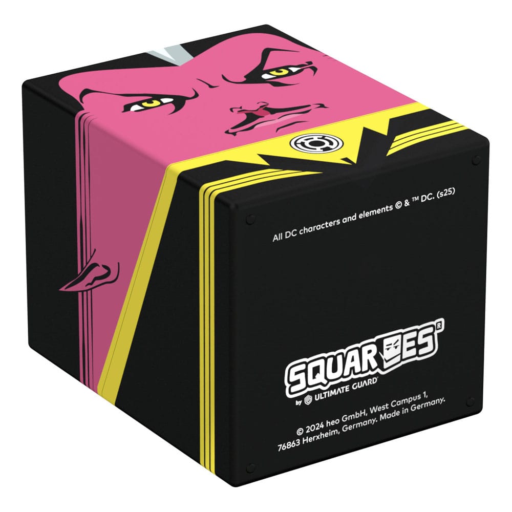 Logo Squaroes et mention 'Made in Germany' sur la deck box Sinestro