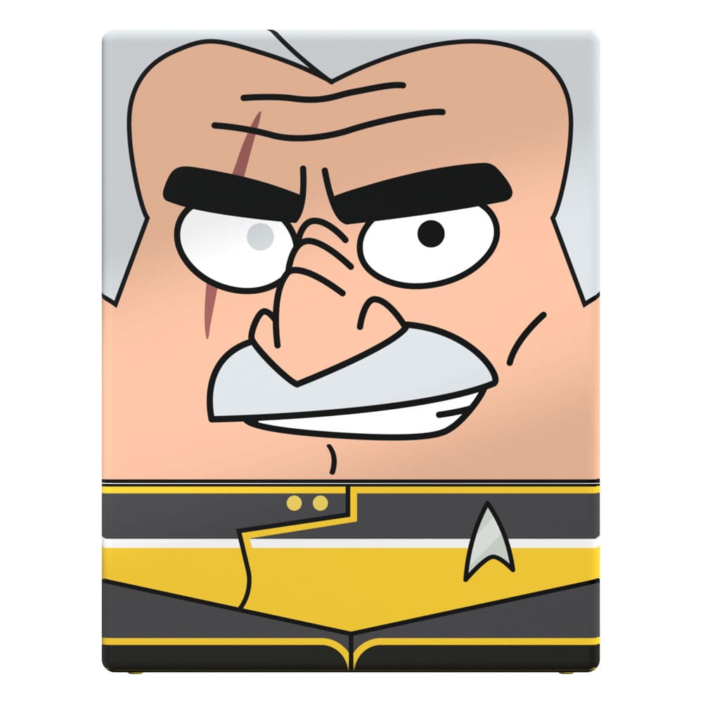 Plusieurs Squaroes Star Trek Lower Decks alignés, dont Shaxs, pour une collection complète