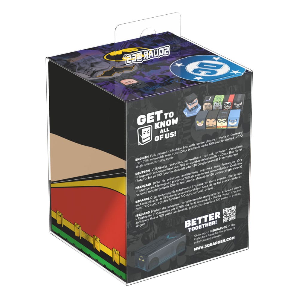 Squaroe Robin avec un fond thématique Gotham City