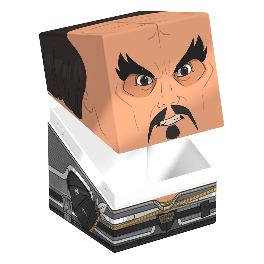 Boîte de collection Squaroes Klingon, vue de côté, mettant en avant sa robustesse