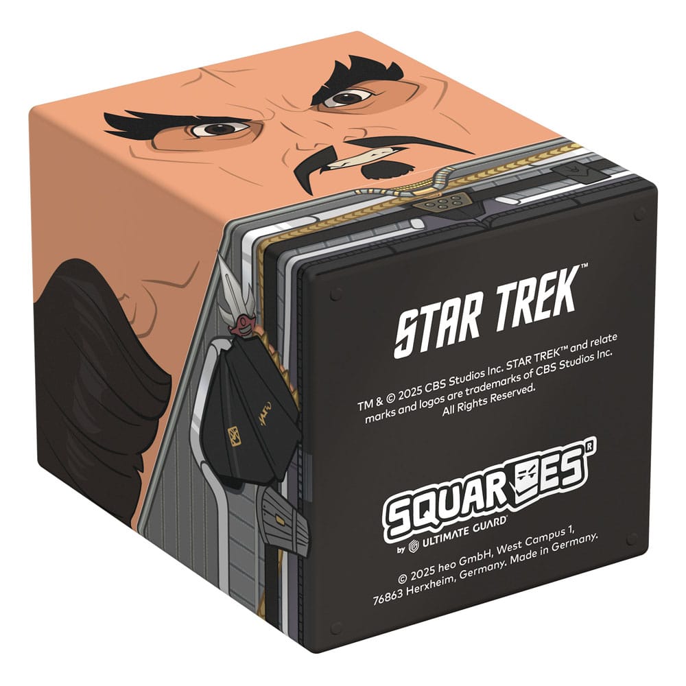 Plusieurs Squaroes, dont le Klingon ST017, rangés dans un Collectors Case Squaroes