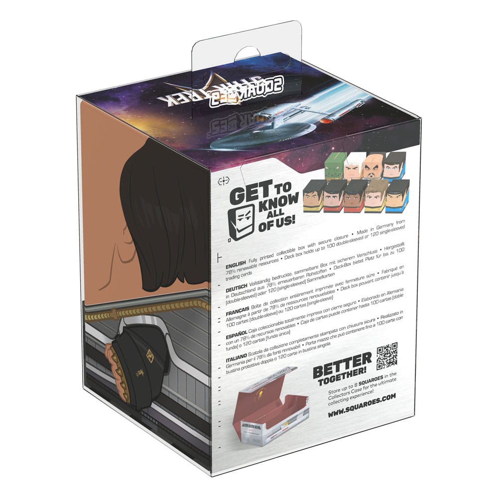 Squaroe Star Trek Klingon, vue de dessus, montrant la fermeture sécurisée