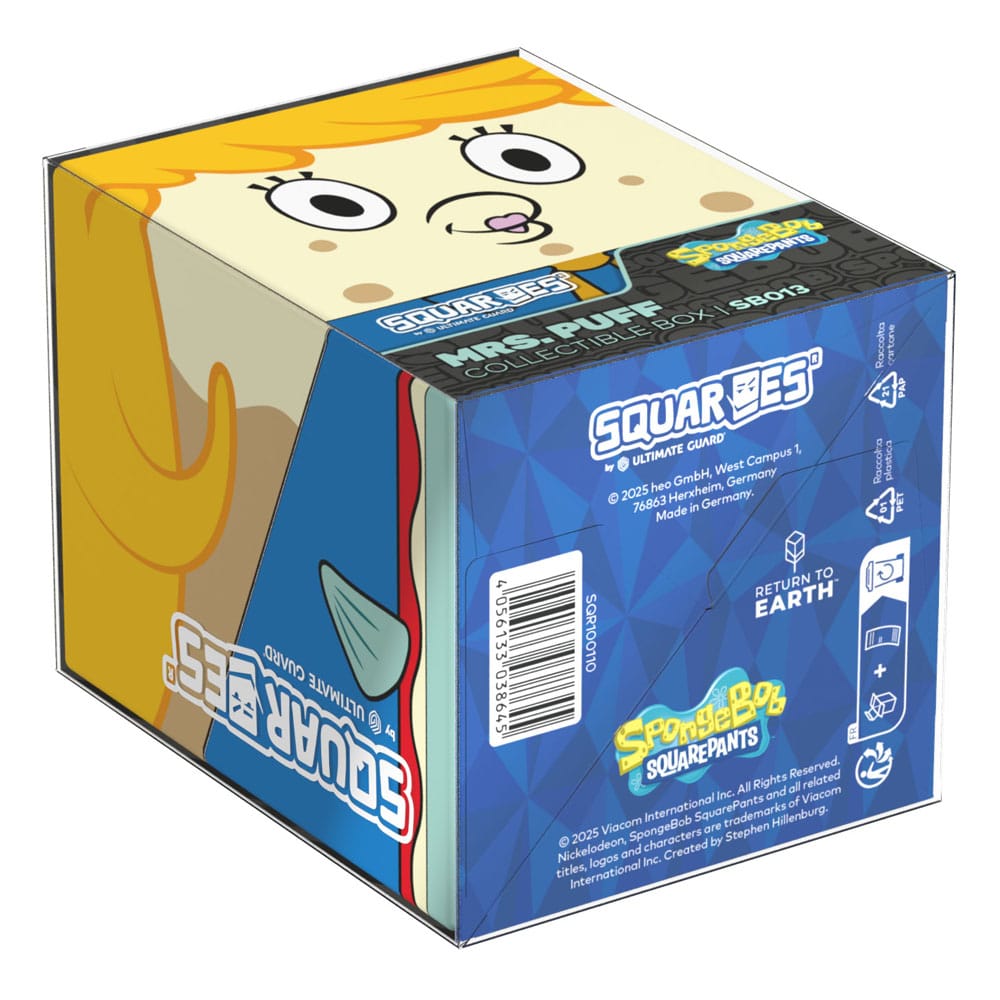 Squaroes Mrs. Puff en situation de jeu, avec des cartes et des dés