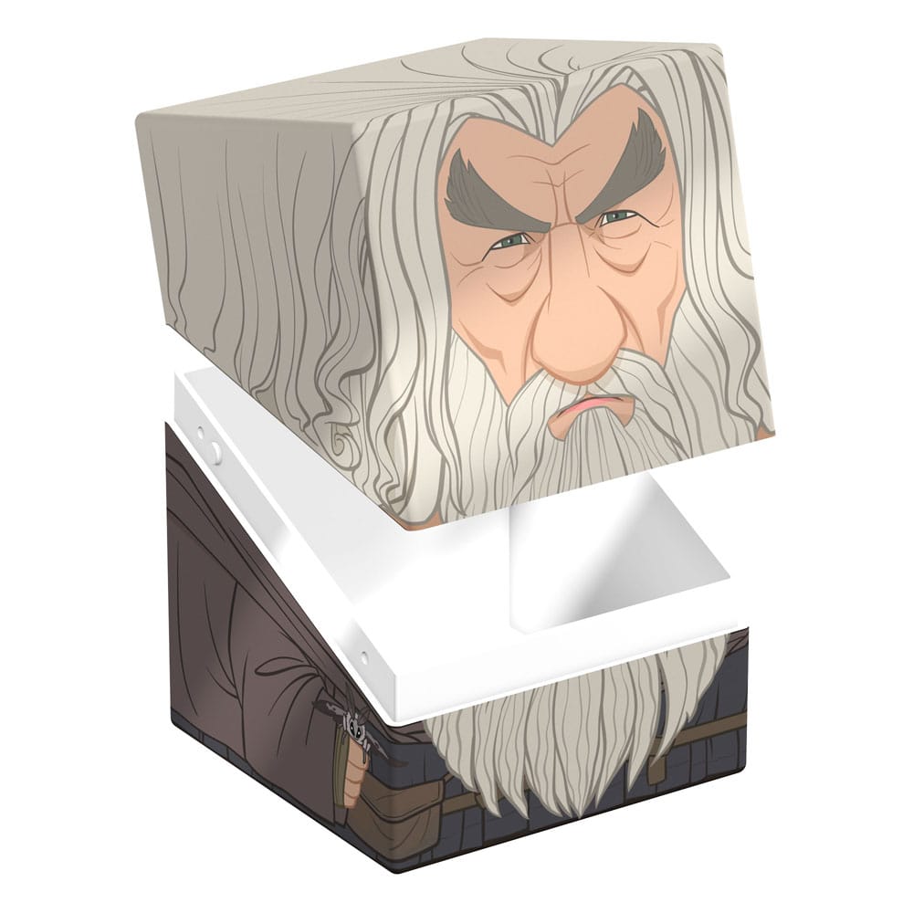 Squaroe Gandalf le Gris avec des dés et jetons de jeu de plateau à l'intérieur