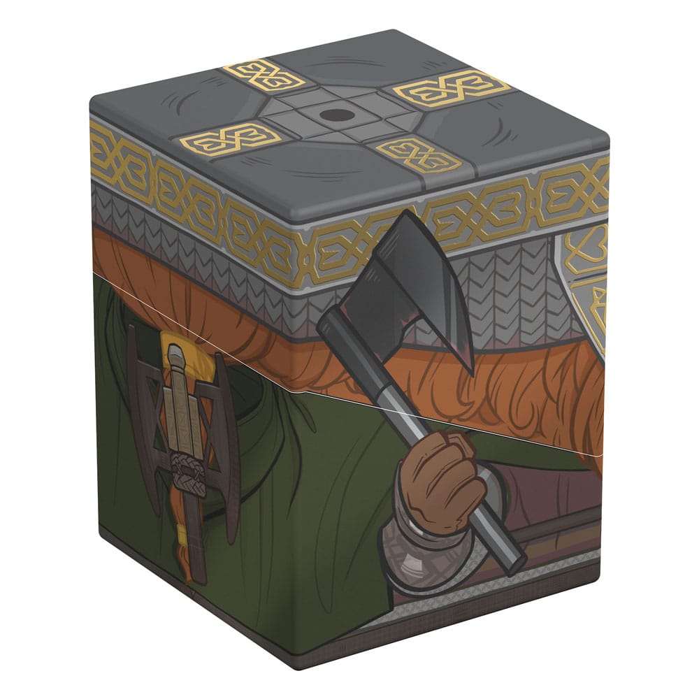 Détail de l'illustration de Gimli sur la boîte de collection Squaroe