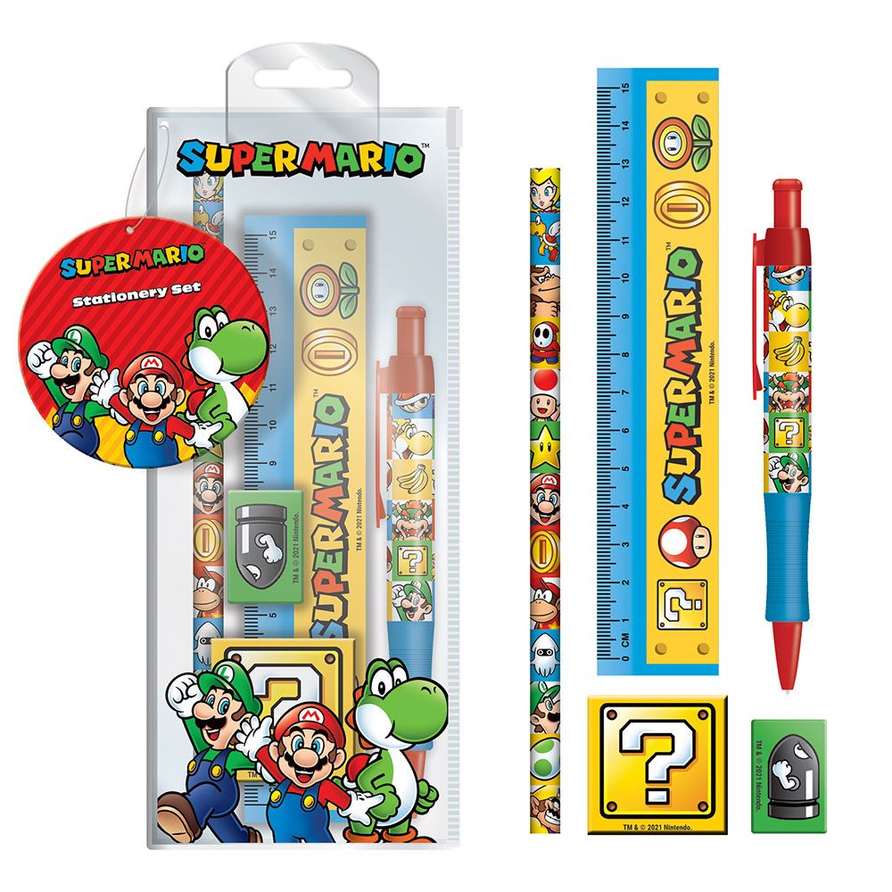 Set papeterie Super Mario 5 pièces officiel Pyramid International en emballage blister