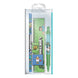 Gros plan sur les fournitures du set de papeterie Minecraft : crayon, gomme, règle et stylo à bille avec motifs du jeu.