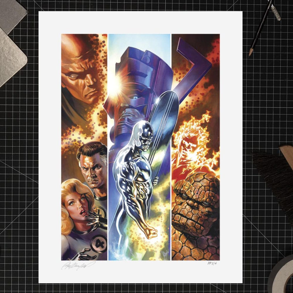 Détail de l'impression Giclée Fantastic Four #48 avec sceau d'authenticité