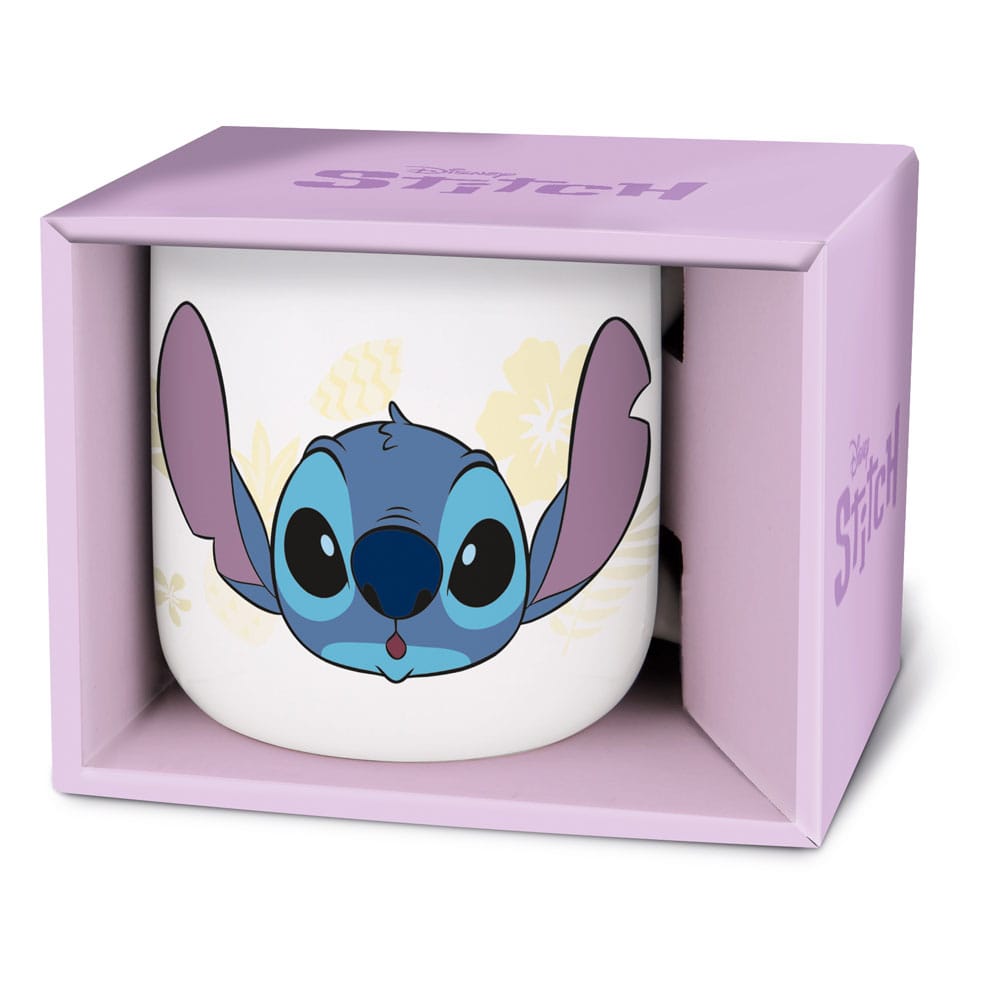 Mug Lilo & Stitch Stitch Palms 355 ml officiel de la marque Stor, avec motif tropical de Stitch et palmiers.