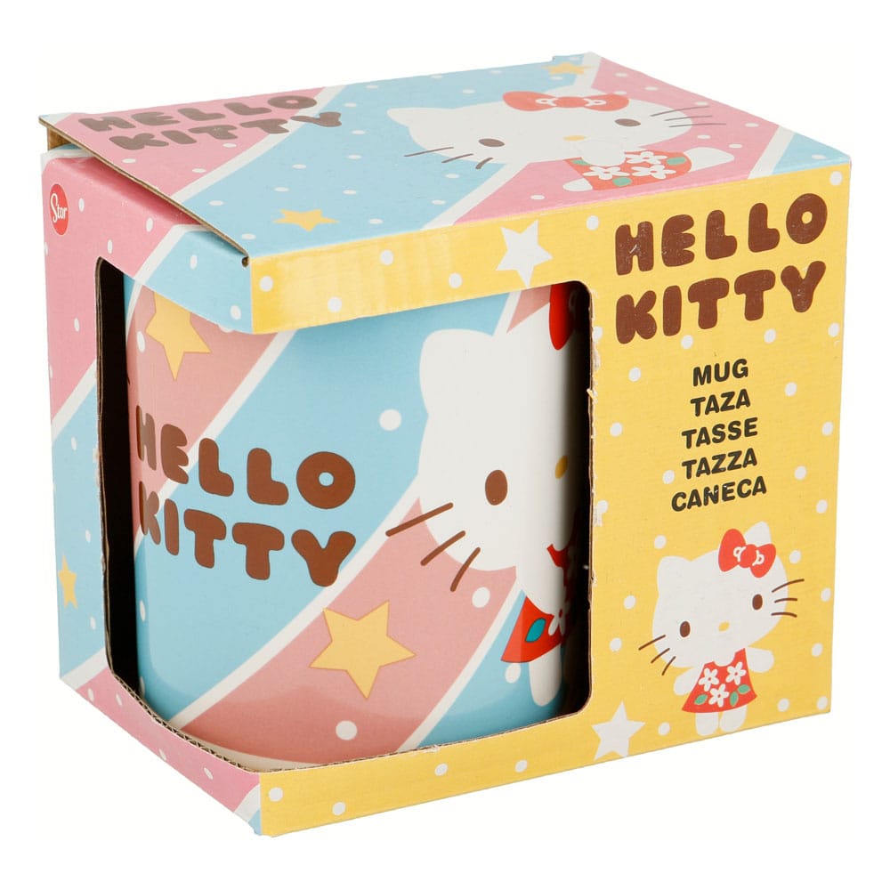 Mug Hello Kitty Robe Rouge avec anse, vue latérale, motif détaillé