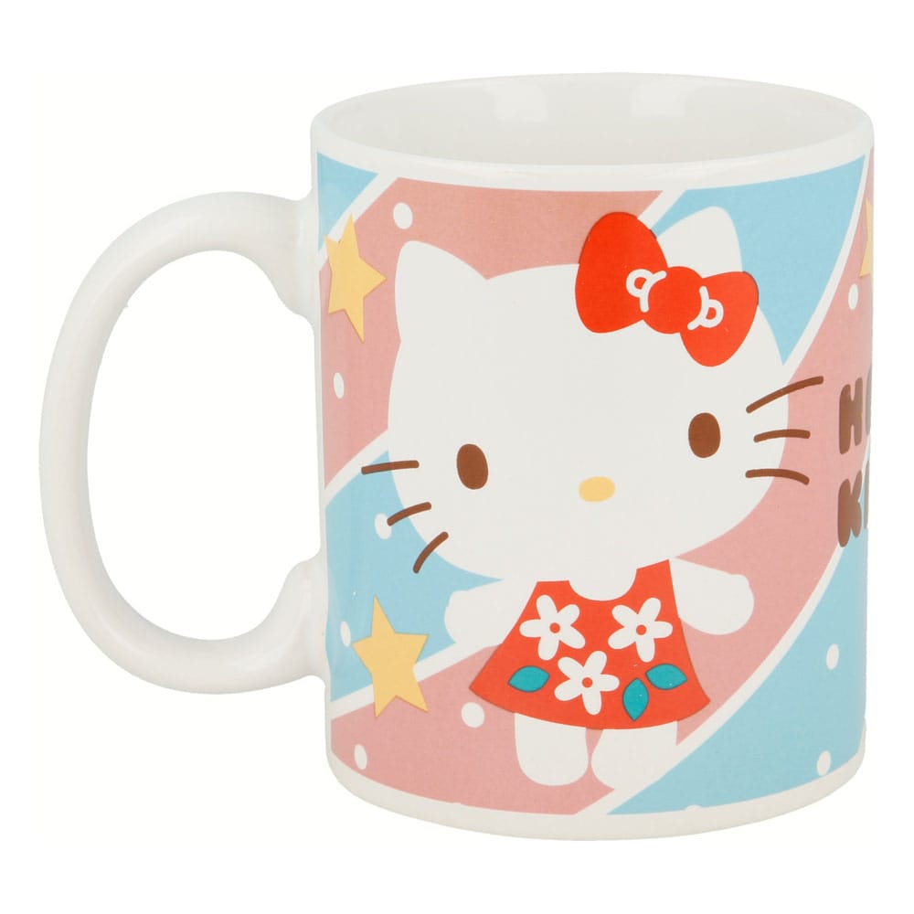 Mug Hello Kitty Robe Rouge Sanrio, vue arrière ou de profil montrant le logo Stor