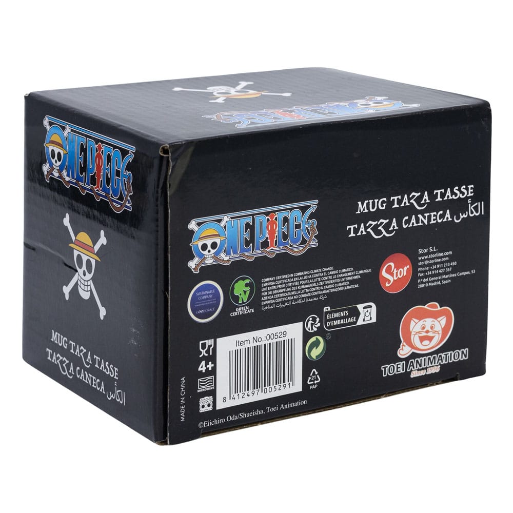 Mug One Piece Marineford 355 ml, vue d'ensemble sur fond neutre, mettant en valeur le design.