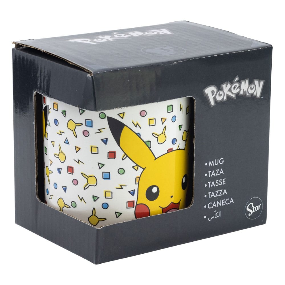 Mug Pokémon Confetti 325 ml, vue de côté, mettant en valeur les personnages et les confettis
