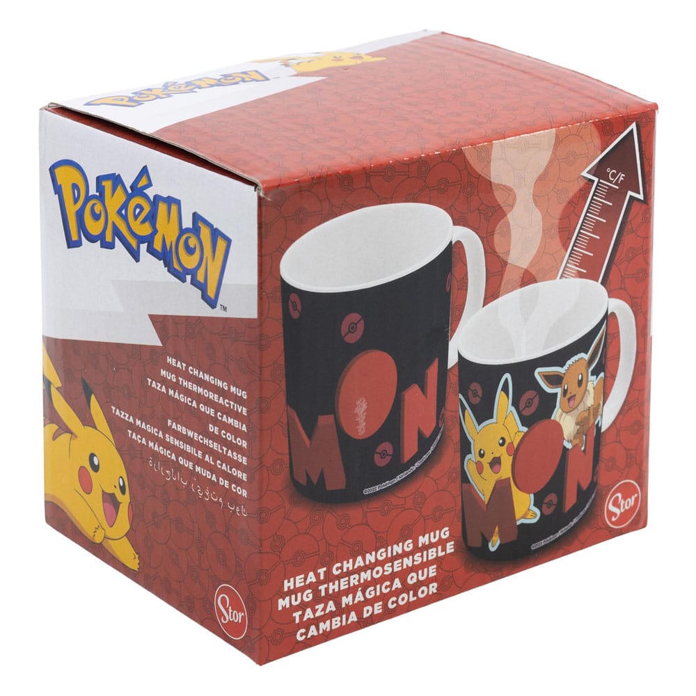 Gros plan sur le décor du mug Pokémon thermique Stor, mettant en évidence l'impression de qualité