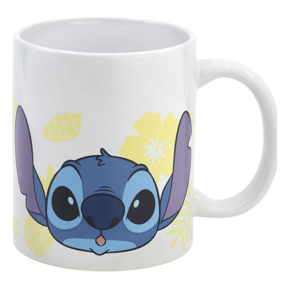 Mug Lilo & Stitch Ananas Stor, vue de face avec Stitch et Lilo