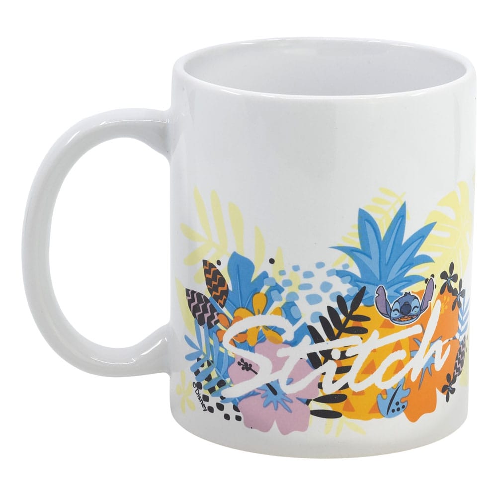 Mug Lilo & Stitch Ananas 325ml, détail du motif tropical