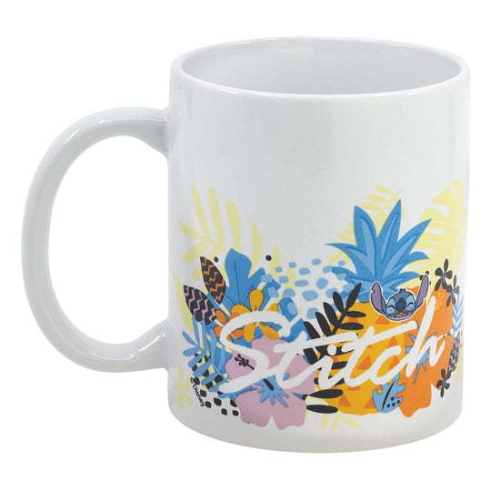 Mug Lilo & Stitch Ananas 325ml, détail du motif tropical