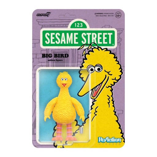 Figurine articulée Big Bird ReAction Wave 03 Super7 de face