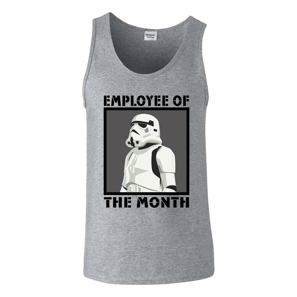 T-Shirt Star Wars Employee Of The Month taille XL sur fond blanc, avec le logo de l'Empire Galactique et le texte 'Employee Of The Month'.