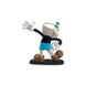 Figurine Mugman Cuphead, vue de profil avec sa pose emblématique