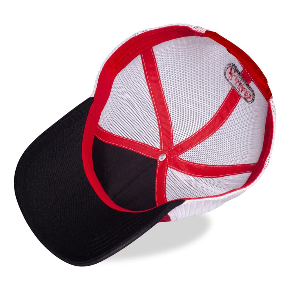 Détail du logo Atari brodé sur la casquette trucker Difuzed