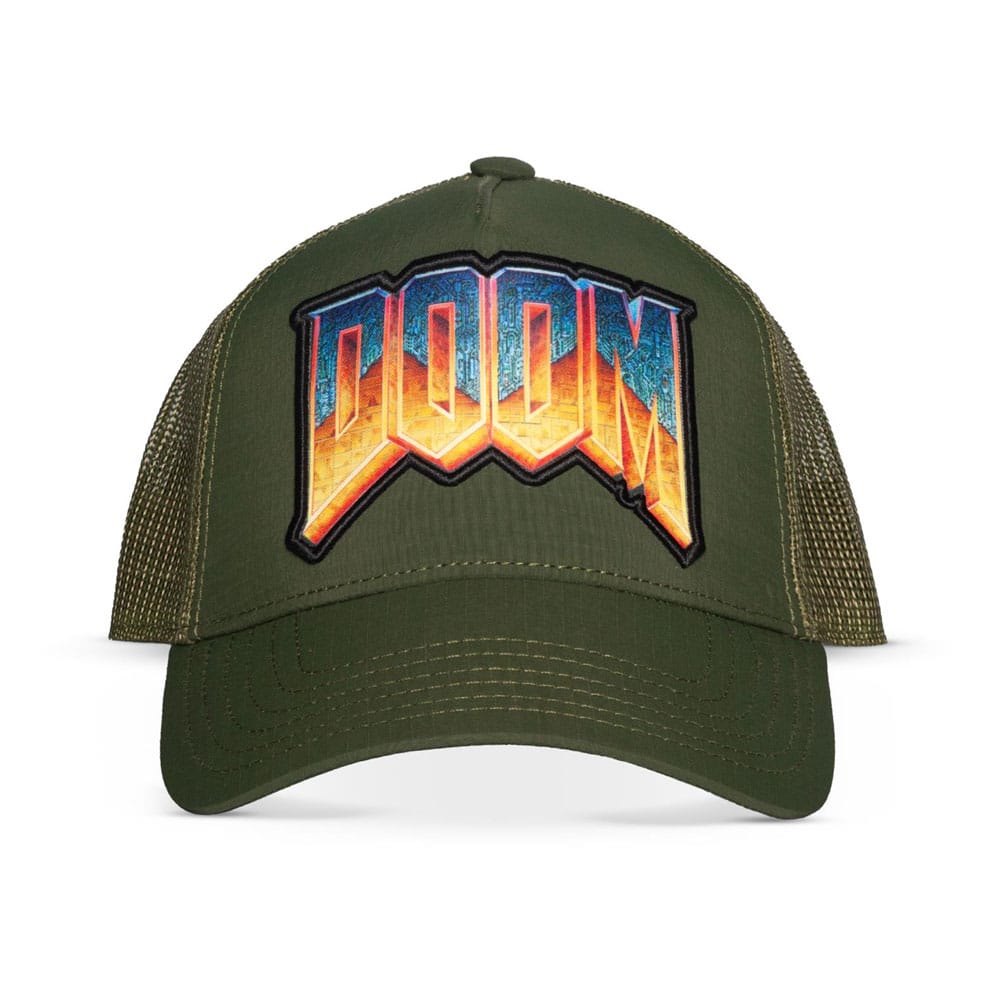 Casquette trucker Doom officielle Difuzed vue de face avec logo