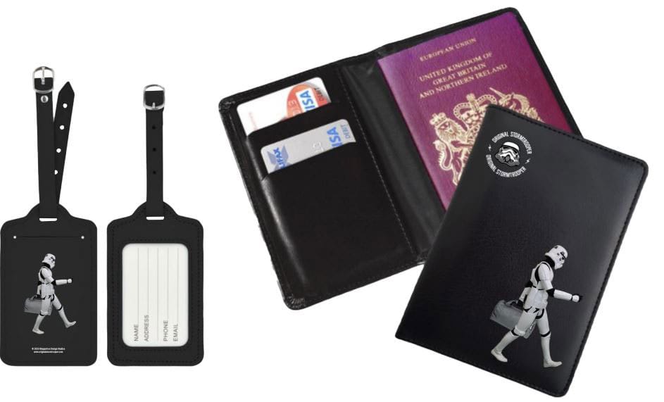 Set de voyage Original Stormtrooper officiel Thumbs Up avec protège-passeport et étiquettes à bagages